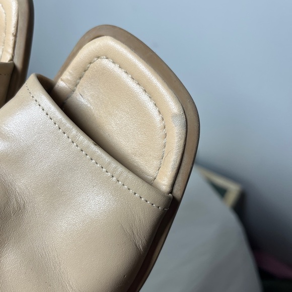 Westies Vintage Tan Square Toe Leather Chunky Heeled Mules size 7.5 - Picture 7 of 12